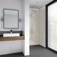Mermaid Beige Eiger Laminate Shower Wall Panel Tongue & Groove 2420mm x 885mm in Cream