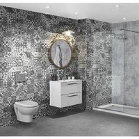 Splashwall Elite Matt Abruzzo 1 sided Shower Wall panel kit (L)2420mm (W)1200mm (T)11mm