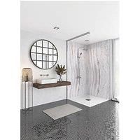 Splashwall Elite Matt Grey & white Left or right-handed Rectangular Bath panel (W)600mm