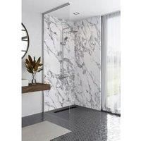 Splashwall Elite Matt Grey & white Left or righthanded Rectangular Bath panel (W)1200mm