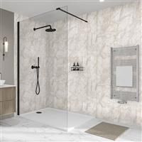 Wetwall Elite Bathroom Wall Panel 2420 x 580mm in Himalayan Marble Plastic
