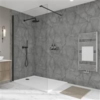 Wetwall Elite Bathroom Wall Panel 2420 x 1200mm in Marmo Grigio Plastic