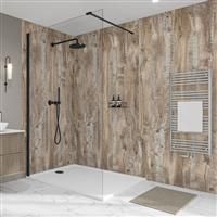 Wetwall Elite Bathroom Wall Panel 2420 x 580mm in Rift Oak Plastic