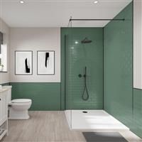 Wetwall Tile Composite Bathroom Wall Panel Moss 1220 x 2440mm in Moss Composite