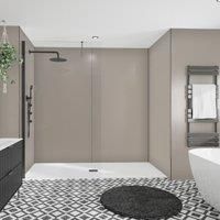 Wetwall Terra Grey Alloy Single Shower Panel - 2440 x 600 x 4mm