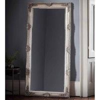 Abbey Large Shabby Chic Vintage Wall Leaner Mirror SILVER - 65" x 31"