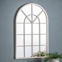  Rustic Metal Frame Window Arched Wall Hanging Mirror H97cm x W65cm