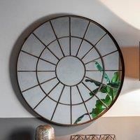 Lorie Large Round Wall Mirror - Bronze