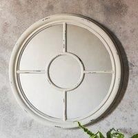 Ballymena Medium Round Wall Mirror - White