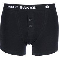 1 Pack Black Leeds Buttoned* Cotton Boxer Shorts Men's Small - Jeff Banks
