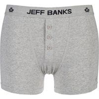 1 Pack Grey Leeds Buttoned* Cotton Boxer Shorts Men's Small - Jeff Banks