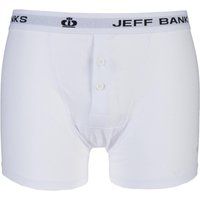 1 Pack White Leeds Buttoned* Cotton Boxer Shorts Men's Small - Jeff Banks