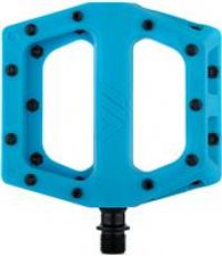 Dmr V11 Flat Mountain Bike Pedals - Turquoise/Black, Steel Axle/Pair Lightweight Nylon Composite Plastic MTB Cycling Part Downhill Freeride Ride Trail Dirt Jump Cycle Wide Platform Tuneable Pin Grip