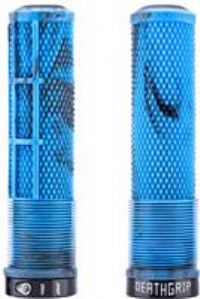 DMR DeathGrip 2 Blue Marble Bike Handlebar Grips Thin Flangeless