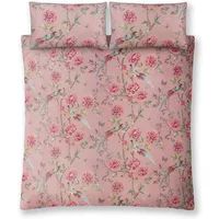 Paloma Home Chinoiserie Double Duvet Cover Set Luxurious Pink Vintage Flowers