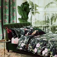 Paloma Home Vintage Chinoiserie Blossom Bed Set green/black/indigo Super King - 2 Standard Pillowcases