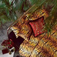 Paloma Home Tiger Gold Super King Duvet Cover and Pillowcase Set - Gold/Black - 100% cotton sateen - 220 thread count