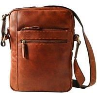 'PH' Men's Leather Cognac iPad/Tablet Messenger Bag