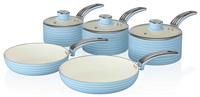 Swan Retro 5-Piece Non-Stick Cookware Set Swan Colour: Blue  - Blue