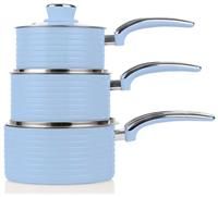SWAN Retro SWPS3020BLN 3piece Nonstick Saucepan Set  Blue