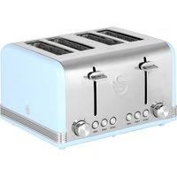 Swan 4 Slice Retro Toaster (Blue)