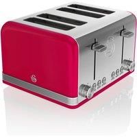 Swan ST19020RN 4 Slice Retro Toaster (Red)