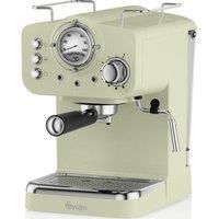 Swan SK22110GN, Retro Pump Espresso Coffee Machine, 15 Bars of Pressure, Green