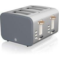 (Grade A) Swan Grey 4 Slice Nordic Toaster (ST14620GRYN) Toasts up to 4 slices