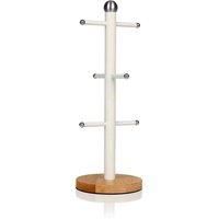 Swan Nordic Mug Tree Non-slip Bamboo Base Wooden Effect Steel Soft Touch Scandi