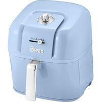 Swan Retro Air Fryer 6 L, Blue, Low Fat Oil Free Healthy Frying, 80% Less Fat, Rapid Air Circulation, SD10510BLN