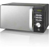 Swan 700W Black Symphony Digital Microwave, 20L Capacity, 5 Microwave Power Levels, Defrost and Reheat Settings, 60 Minute Timer and Digital Display, SM22038BN