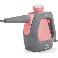 Swan Lynsey TV’s Queen of Clean Handheld Steam Cleaner, 9 Piece Accessory Kit, Multi-purpose cleaning, 3 bar Steam Pressure, Lightweight, Portable, Pink/Grey, SC17350QOCN, Clear