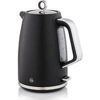 Swan Serenity SK14017BLK 1.7 Litre Kettle with Quick Boiling, 360-Degree Base, Boil Dry Protection, Water Level Indicator, Non-Slip Feet, 3000W, Black