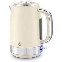 Swan SK19025C Retro Jug Kettle, Rapid Boil, Removable Limescale Filter, Easy Pour, 360 Degree Base, Water Indicator Window and Boil Dry Protection 1.7L, 3KW, Cream