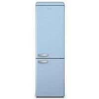 Swan SR11020BLNE Retro 70/30 Fridge Freezer with 4 Glass Shelves, 3 Freezer Drawers, Salad Crisper, Chrome Wine Rack, Energy Class E, Blue