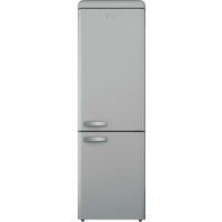 SWAN SR11020GRNE Retro 70/30 Fridge Freezer with 4 Glass Shelves, 3 Freezer Drawers, Salad Crisper, Chrome Wine Rack, Energy Class E, Grey