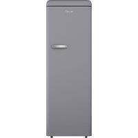 SWAN SR11050GRNE Retro Tall Larder Fridge with 337L Capacity, 5 Glass Fridge Shelves, 1 Chrome Wine Rack, 6 Door Shelves, 1 Salad Crisper, Energy Class E, Grey