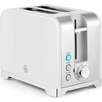 Swan ST19031WHT Solace 2 Slice Toaster, Premium High Gloss Finish, 7 Browning Levels, Defrost, Reheat and Cancel Functions, Non-Slip Feet, Self-Centring Function, 930W, White