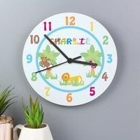 Personalised Blue Animal Alphabet Wall Clock
