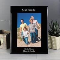 Custom Portrait Black Glass Frame 5x7. Engraved with any message