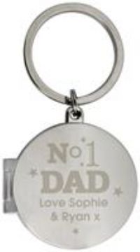 Personalised Message Number One Dad Photo Keyring