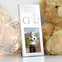 Personalised Small Hessian Giraffe Silver Portrait Photo Frame