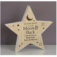 Personalised Moon & Back Wooden Star