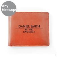 Personalised Message Classic Tan Leather Wallet