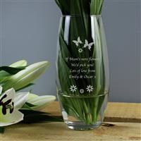 Personalised Message Butterflies And Flowers Bullet Vase