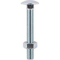 TimCo 0650CB BZP Carriage Bolt with Hex Nut 6 x 50 - Zinc (Box of 200), Silver