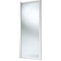 Shaker White Mirrored Sliding Wardrobe Door (H)2220mm (W)610mm