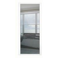 Shaker White Mirrored Sliding Wardrobe Door (H)2220mm (W)610mm