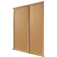 Spacepro Shaker 2-Door Panel Sliding Wardrobe Doors Oak Frame Oak Panel 1145 x 2260mm (6152F)