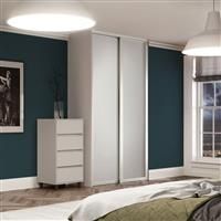 Spacepro Shaker 2 Door Sliding Wardrobe Kit 1753 x 2260mm in White Steel/MFC